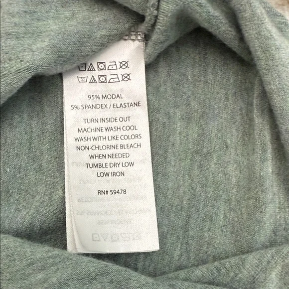 Adrienne Vittadini Heathered Green Short Sleeve Tee - Picture 5 of 5